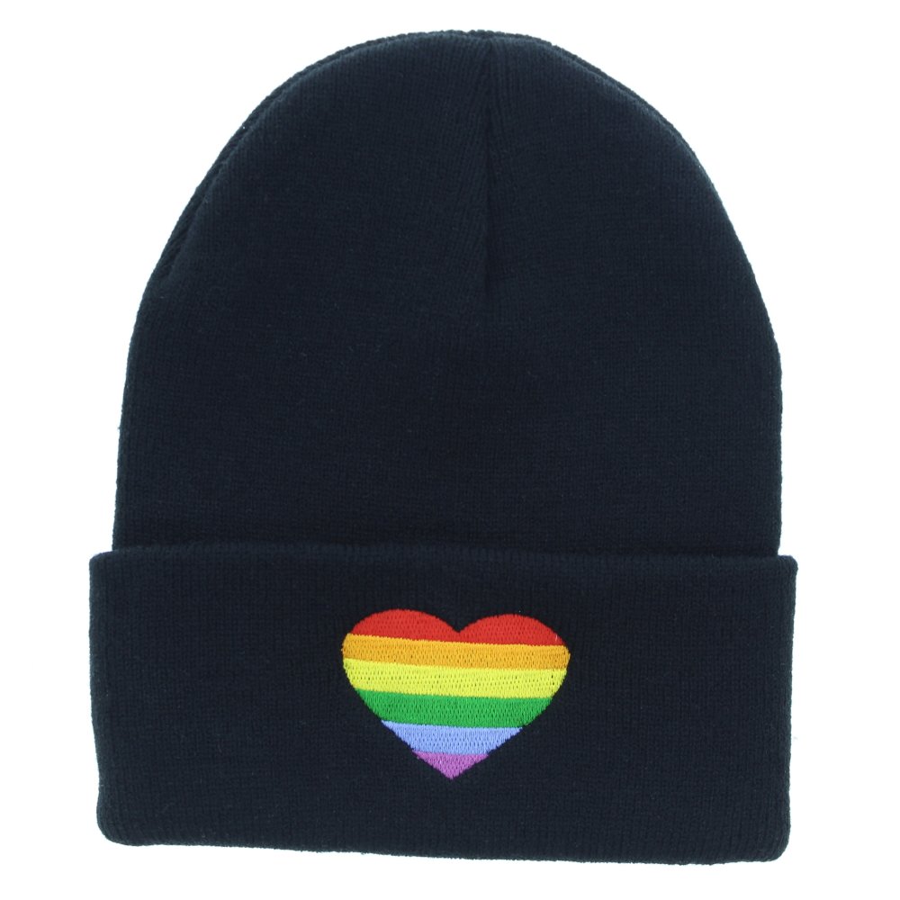 Zac's Alter Ego - Rainbow Heart Mütze Beanie - Schwarz